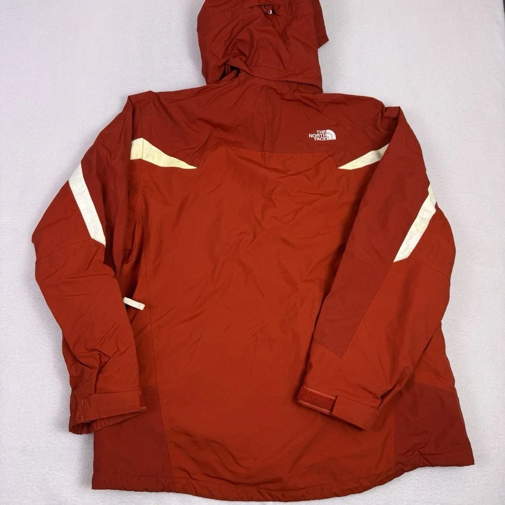 The North Face HyVent Ski Jacket Men's XL Red‎ Hooded Shell Stained